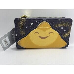 NEW Disney Wish Wallet Loungefly Star Purple Yellow Parks Glow In The Dark